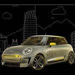 Electric Mini Cooper branding